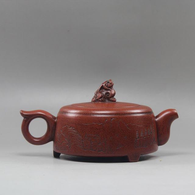 三本足獅壺  煎茶道具 中国古美術 紫砂壺・紫泥急須・茶壺・茶道具 Amazon | 三本足獅壺 煎茶道具 中国古美術 紫砂壺 紫泥急須 茶壺